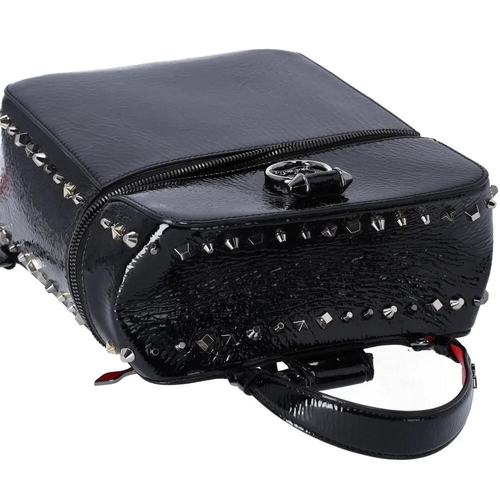 Christian Louboutin Textured Patent Calfskin Rubylou Backpack Black